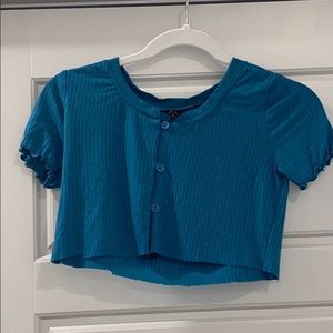 Blue crop top